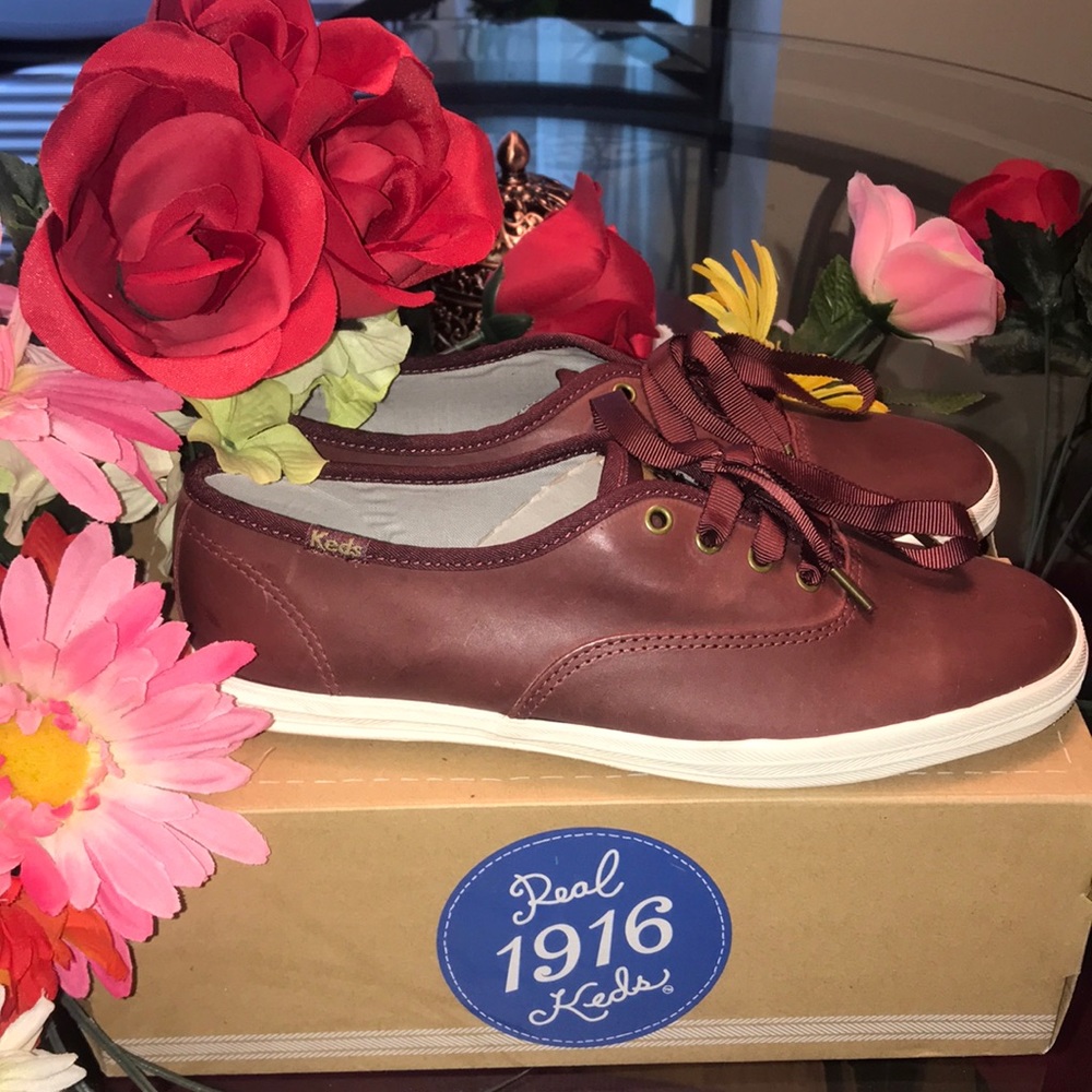 Keds Champion Leather Burgundy Sneakers - Picture 4 of 5
